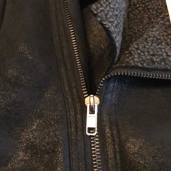 Black Shearling Moto Jacket NWT - Picture 3 of 8
